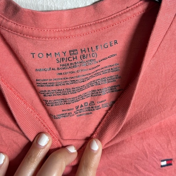 Tommy Hilfiger Kids Boys Orange/Pink T-Shirt Youth size 8/10. - Picture 3 of 6